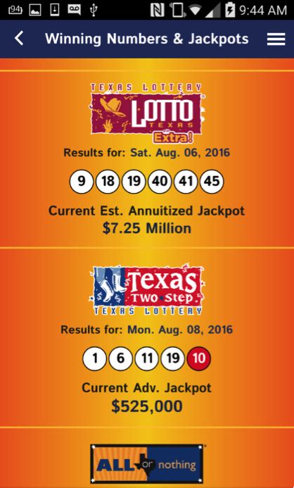 Texas Lottery App.